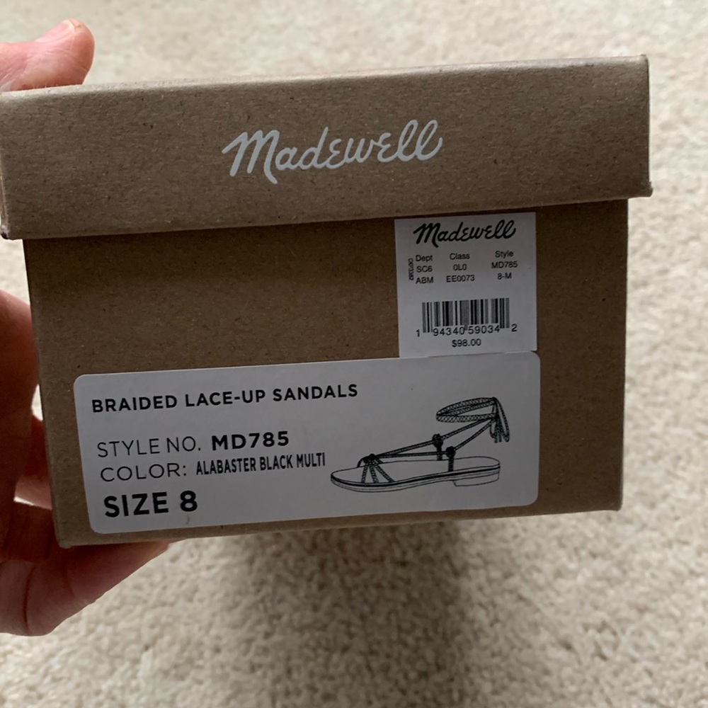 Madewell Braided Lace-up Sandals, size 8, NWT - Picture 4 of 9
